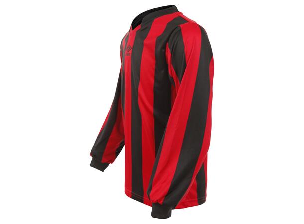 UMBRO Certi Strip Jsy LS J Rød/Sort 164 Stripet teknisk spillertrøye 